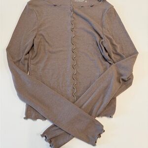 Abercrombie & Fitch Taupe Ribbed Women's Top